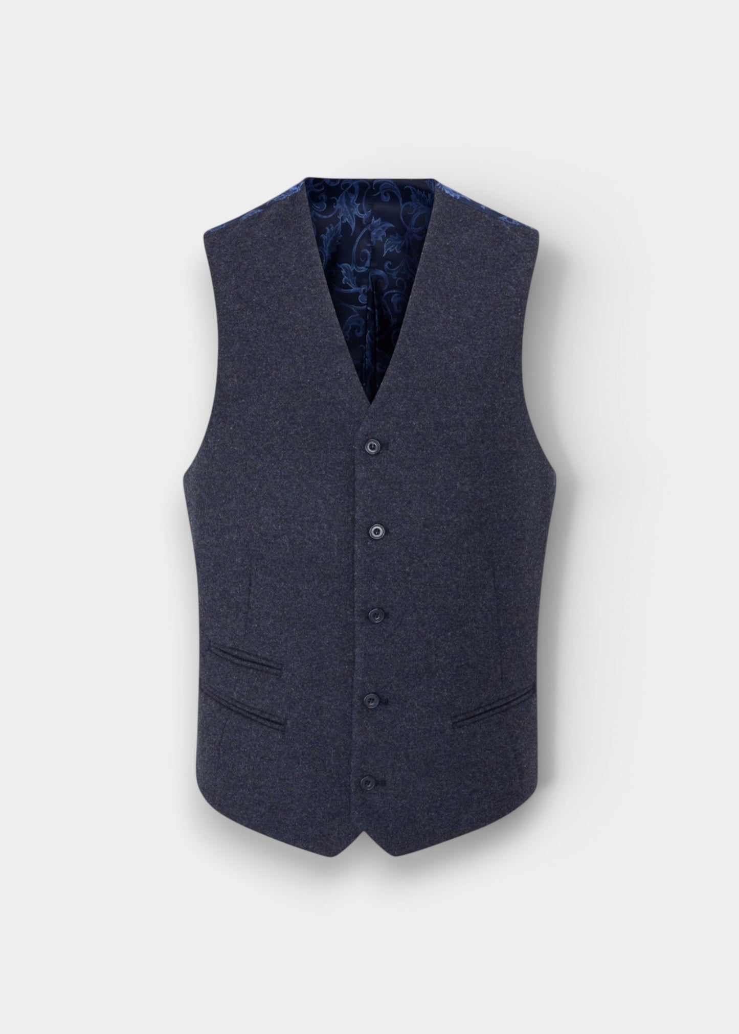 Surrey Men's Tweed Water Repellent Lined Waistcoat in Blue  -  Regular Fit