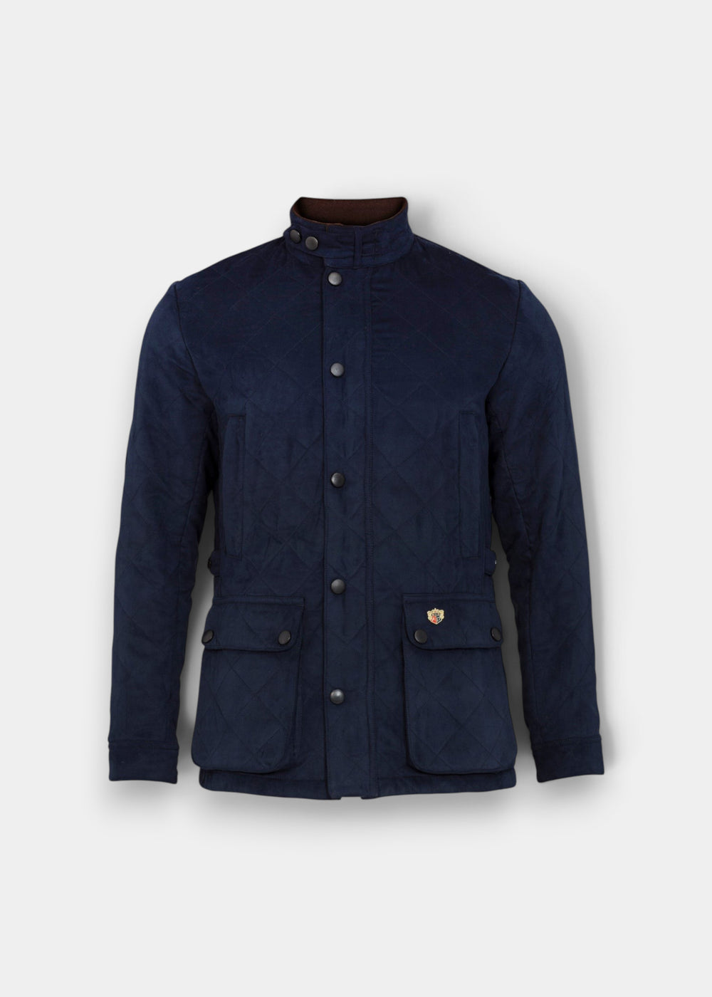 Alan Paine Felwell men's dark navy quilted jacket with a soft-touch water repellent finish and front flap pockets.