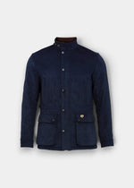 Alan Paine Felwell men's dark navy quilted jacket with a soft-touch water repellent finish and front flap pockets.