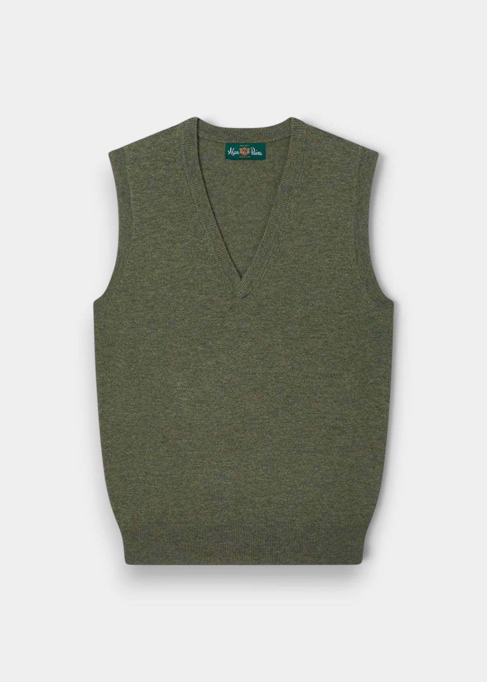 Erin Wool & Cashmere V-Neck Slipover in Landscape, regular fit, shown flat on a light gray background.