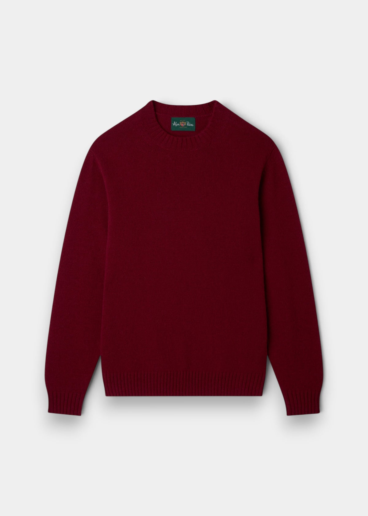 Kinnadie Supersoft Shetland Wool Crew Neck Jumper in Venetian, regular fit, shown laid flat on a white background.
