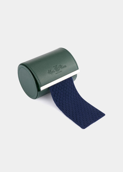 Men's Knitted Wool Tie In Navy