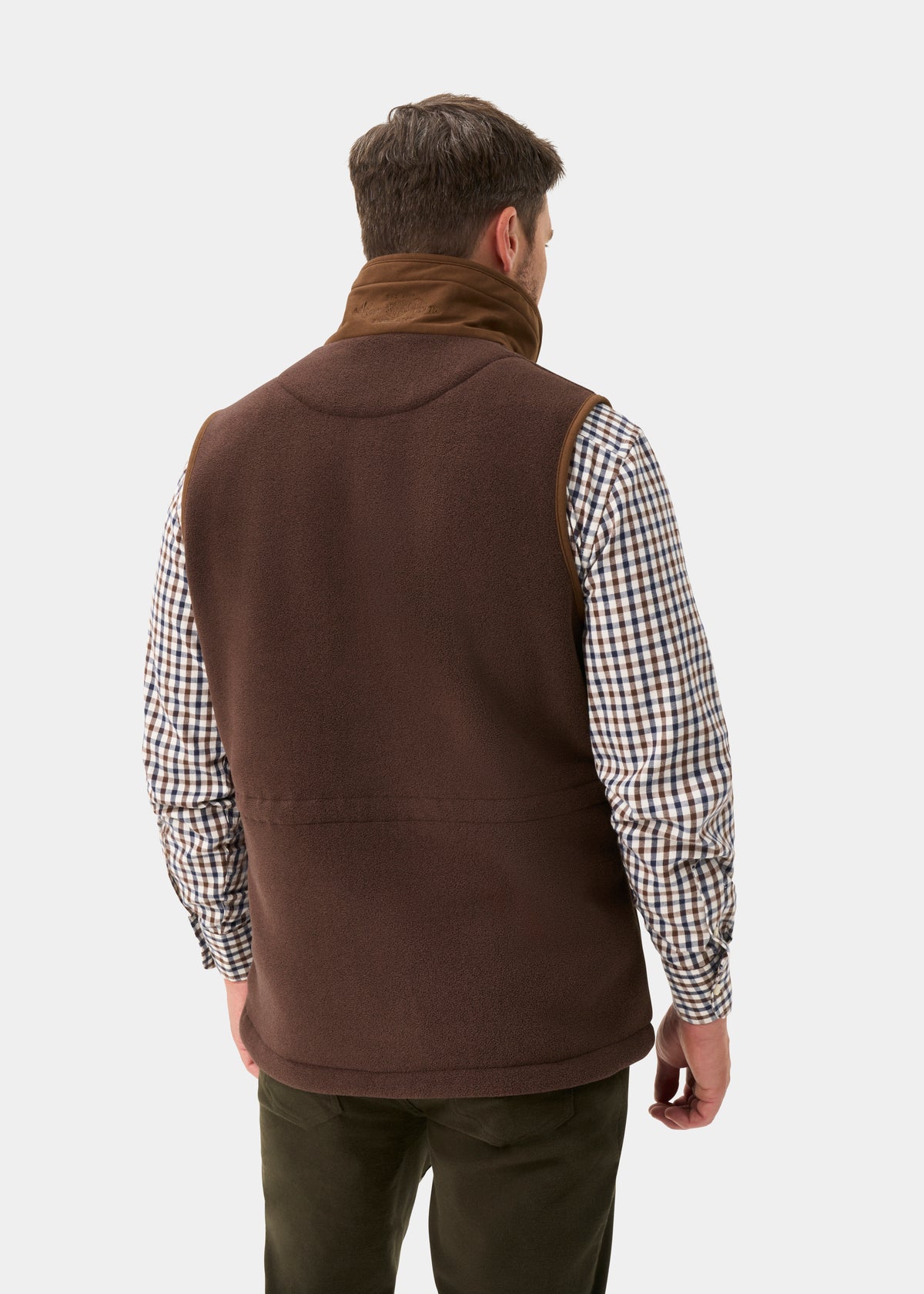Aylsham Men's Fleece Gilet In Bark - Regular Fit