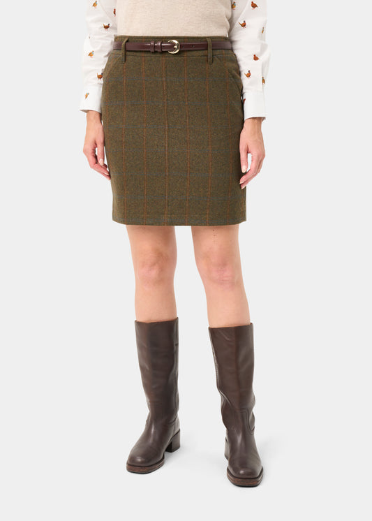 Combrook Ladies Tweed Water Repellent Skirt 49cm in Willow -  Regular Fit