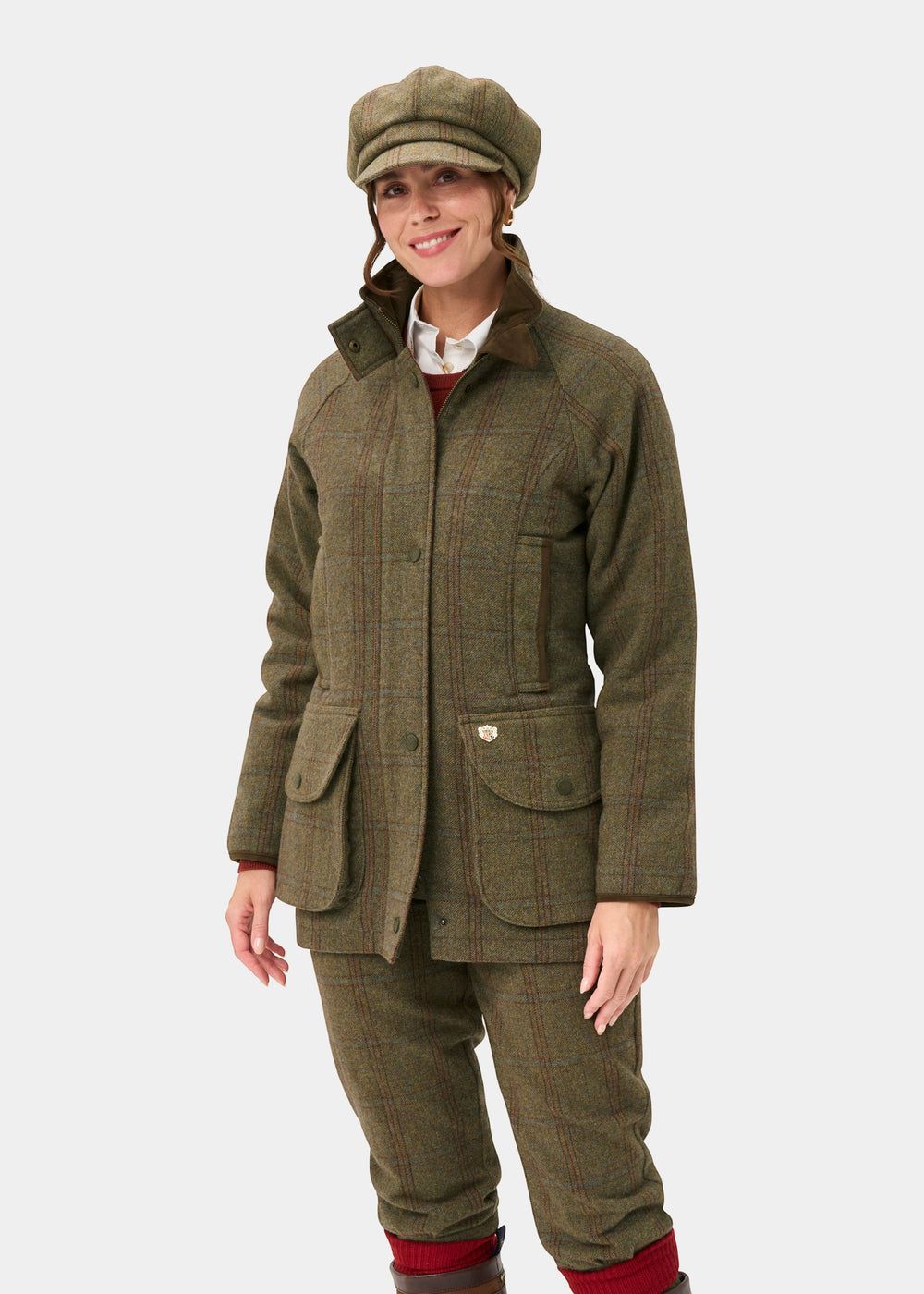 Combrook Ladies Tweed Waterproof Shooting Coat in Laurel -  Shooting Fit