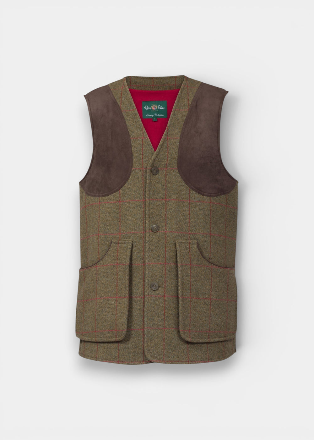 Combrook Men's Tweed Water Repellent Shooting Waistcoat in Sage  -  Shooting Fit