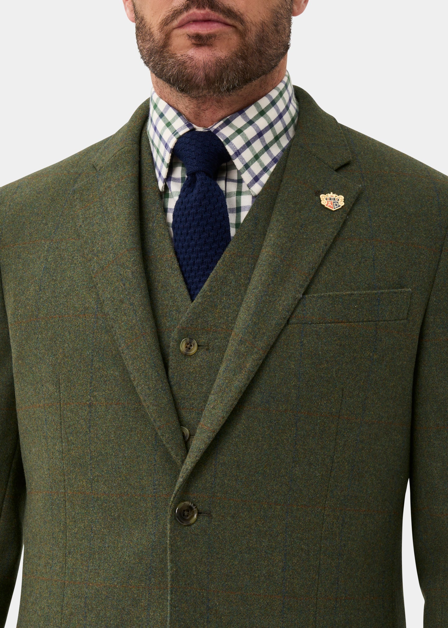Combrook Men's Tweed Water Repellent Sports Blazer in Mariner - Regular Fit