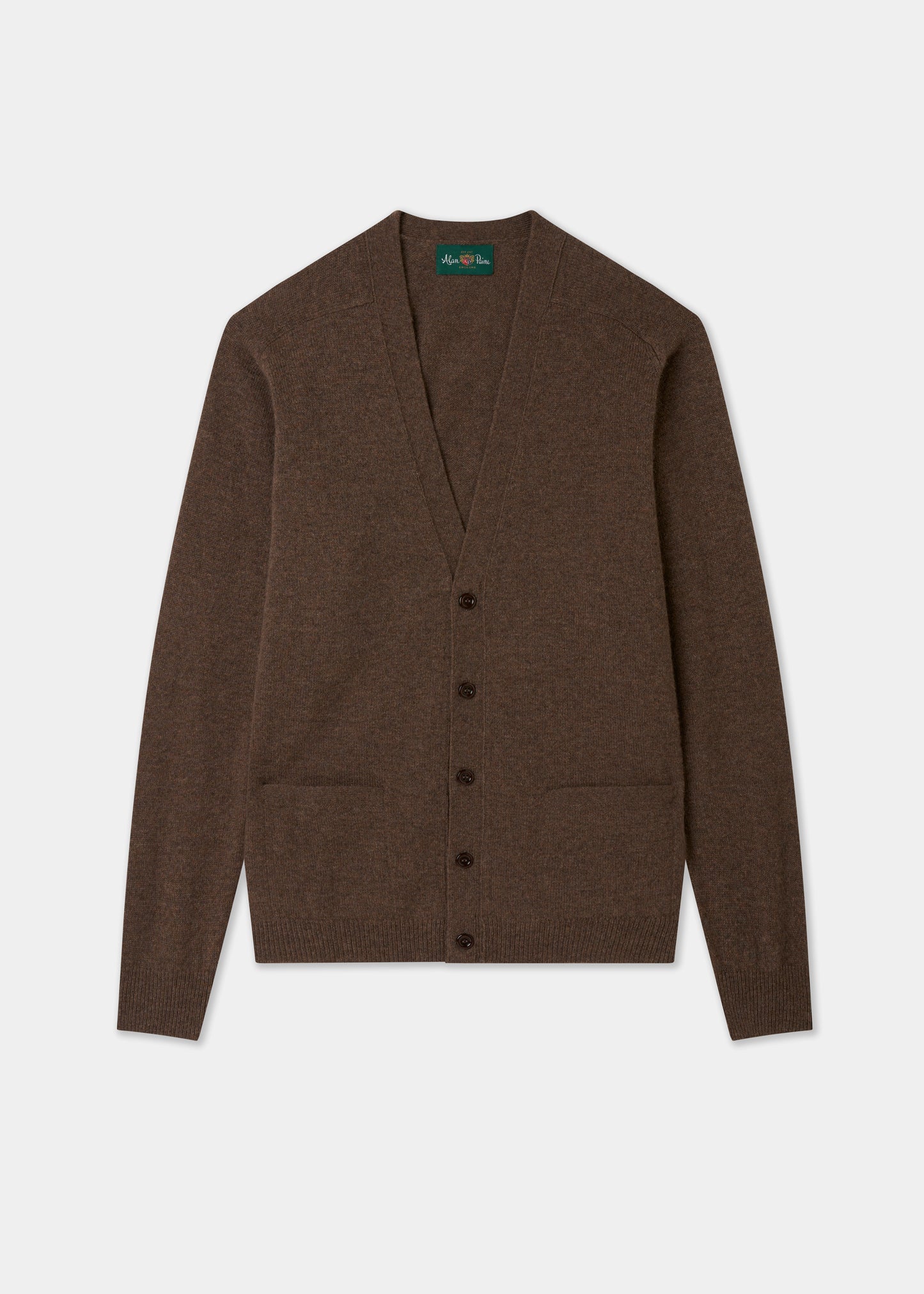 Brown cardigan on a light gray background