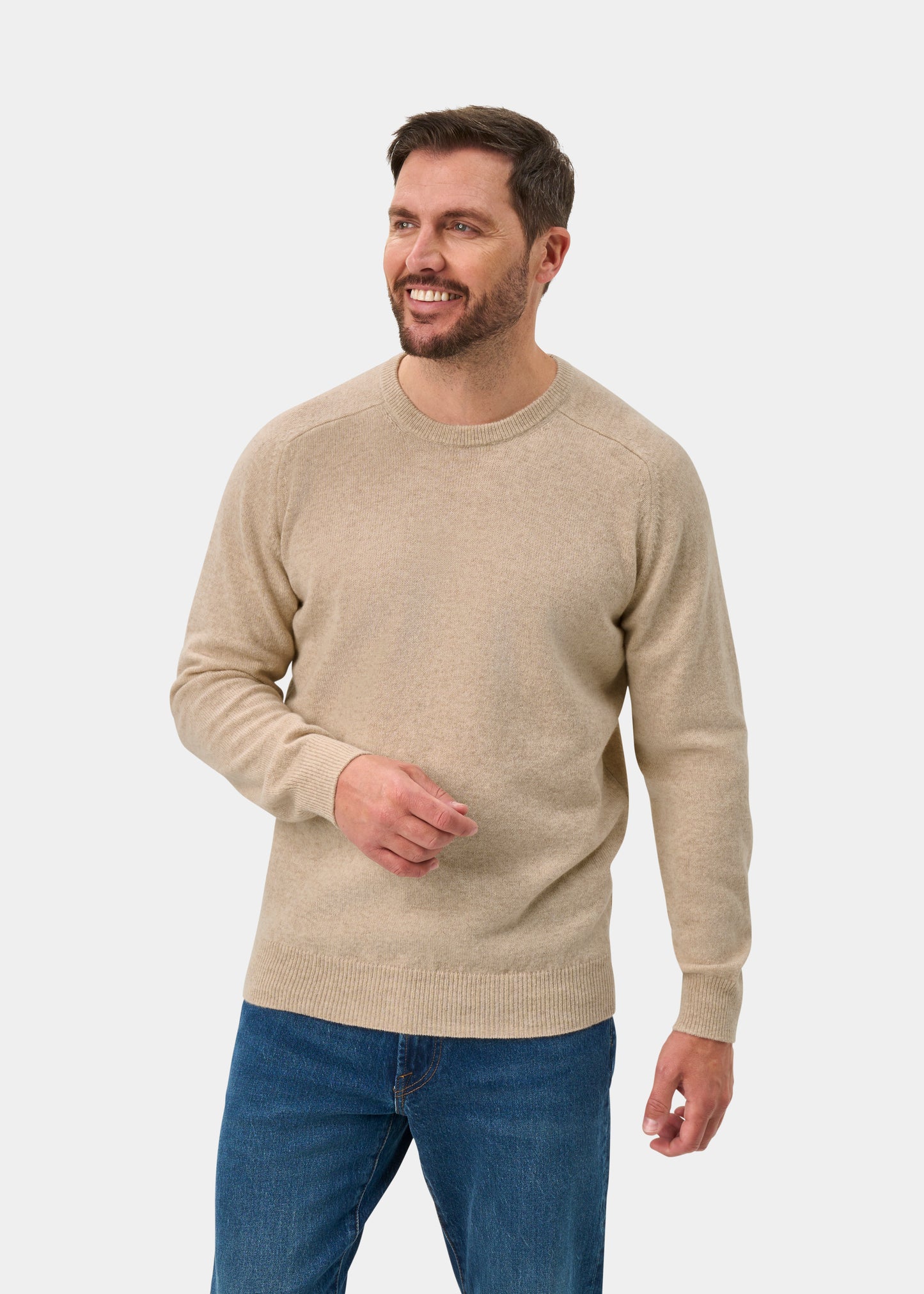Dorset Men's Lambswool Jumper in Linen - Classic Fit