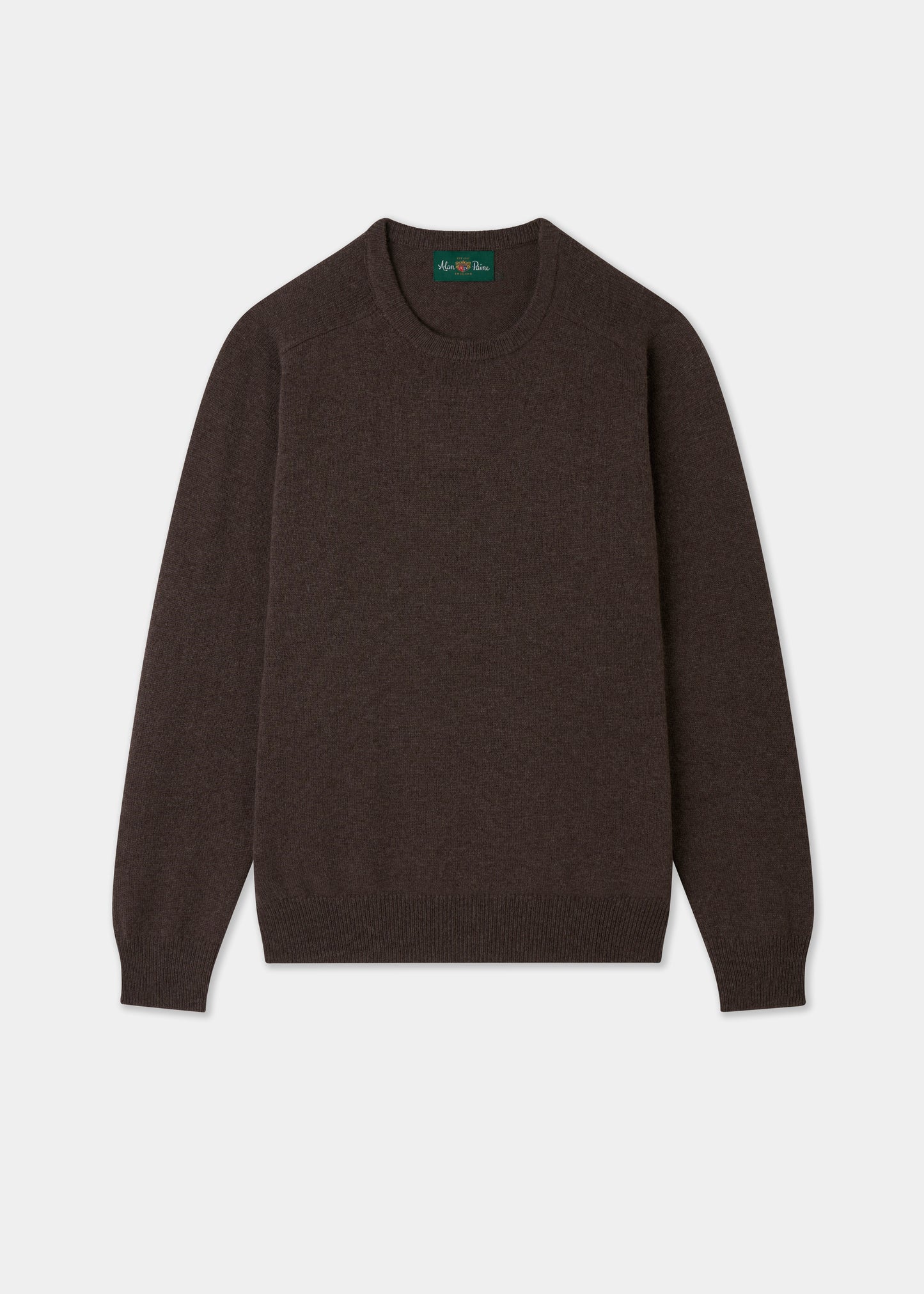Men's Lambswool Crew Neck Jumper in Brown
