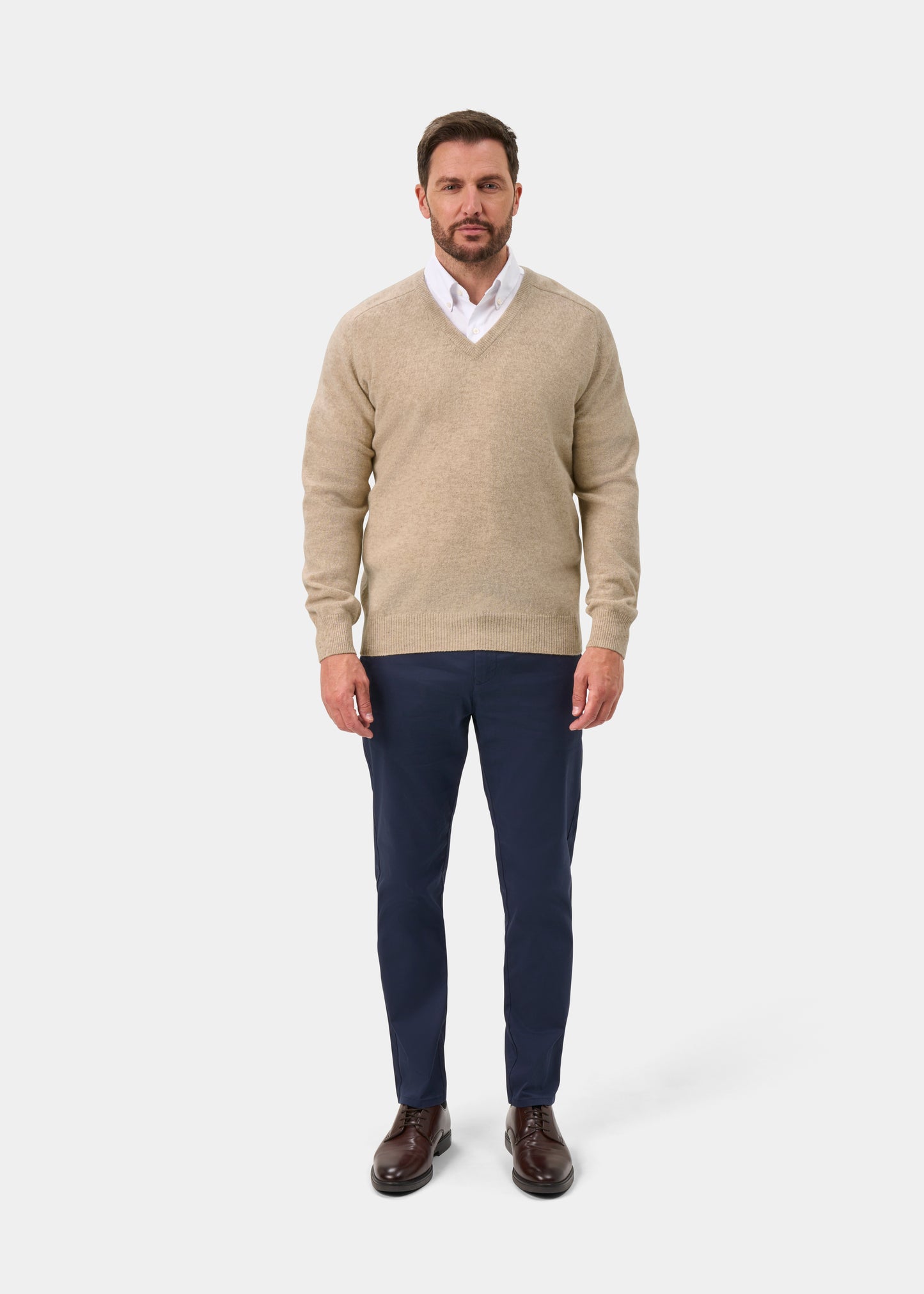 Hampshire Lambswool Jumper in Linen - Classic Fit