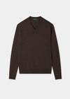 Brown sweater on a light gray background