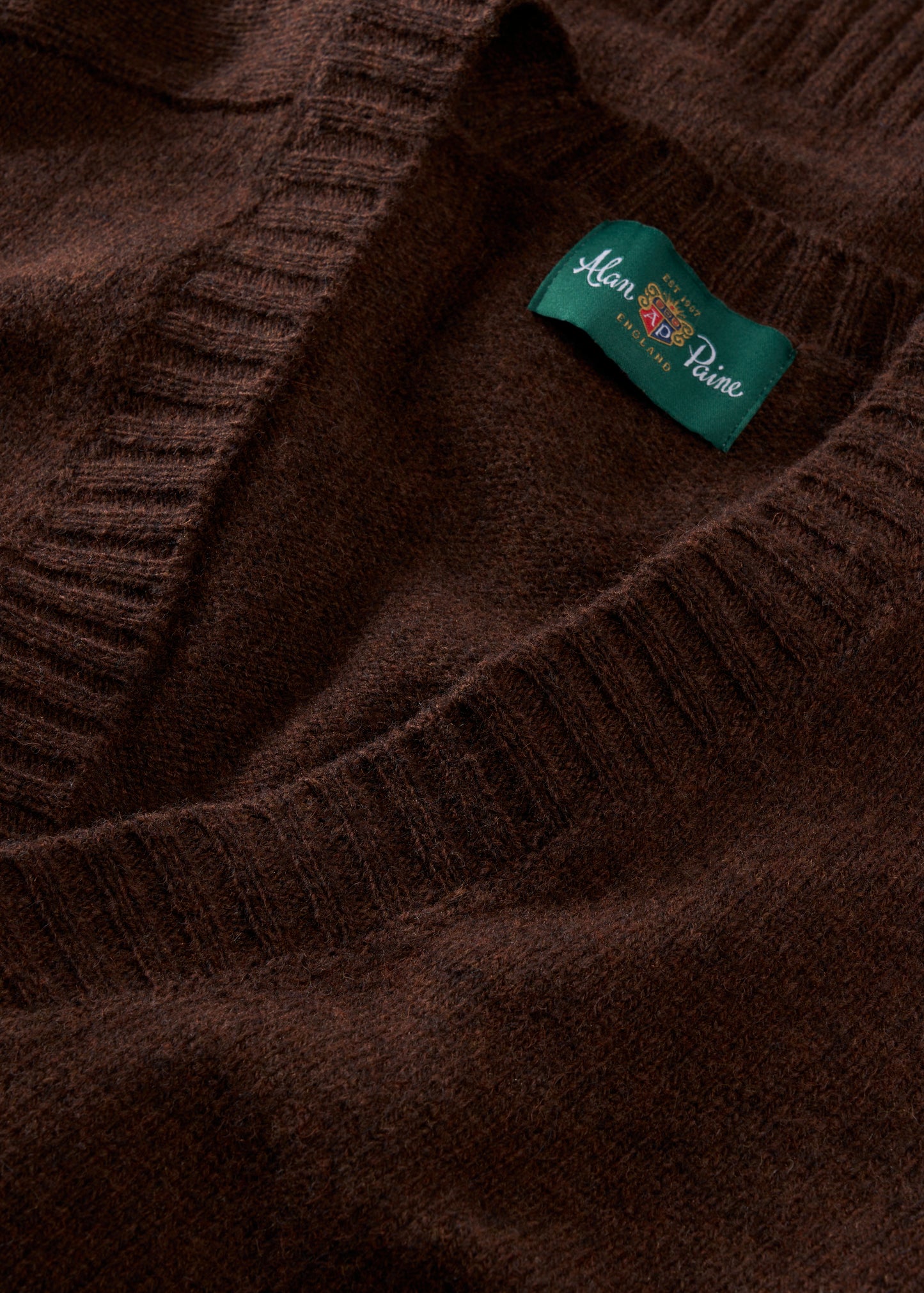 Kinloch Men's Shetland Wool Cardigan in Coffee