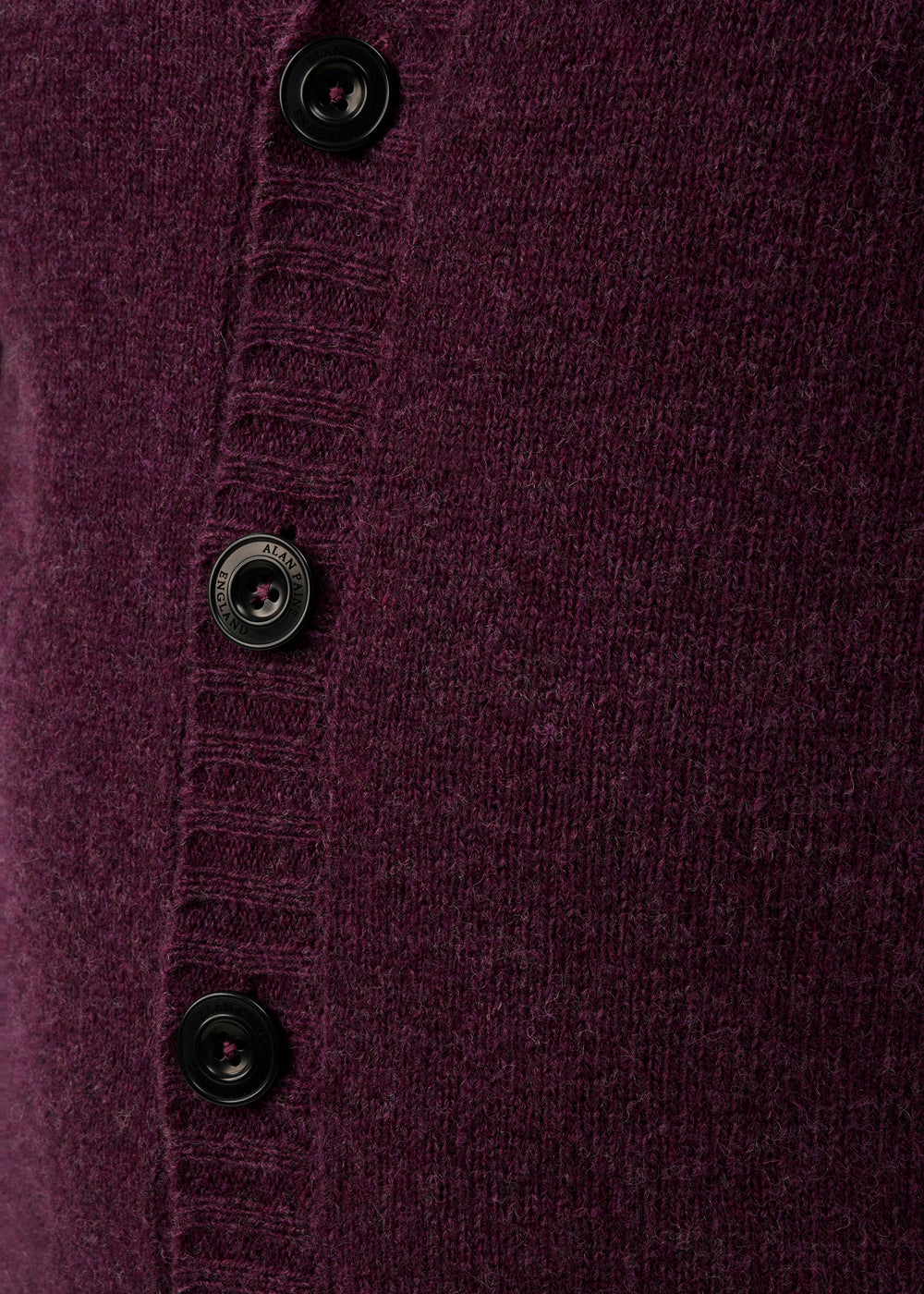 Kinloch Men's Shetland Wool Cardigan in Elderberry