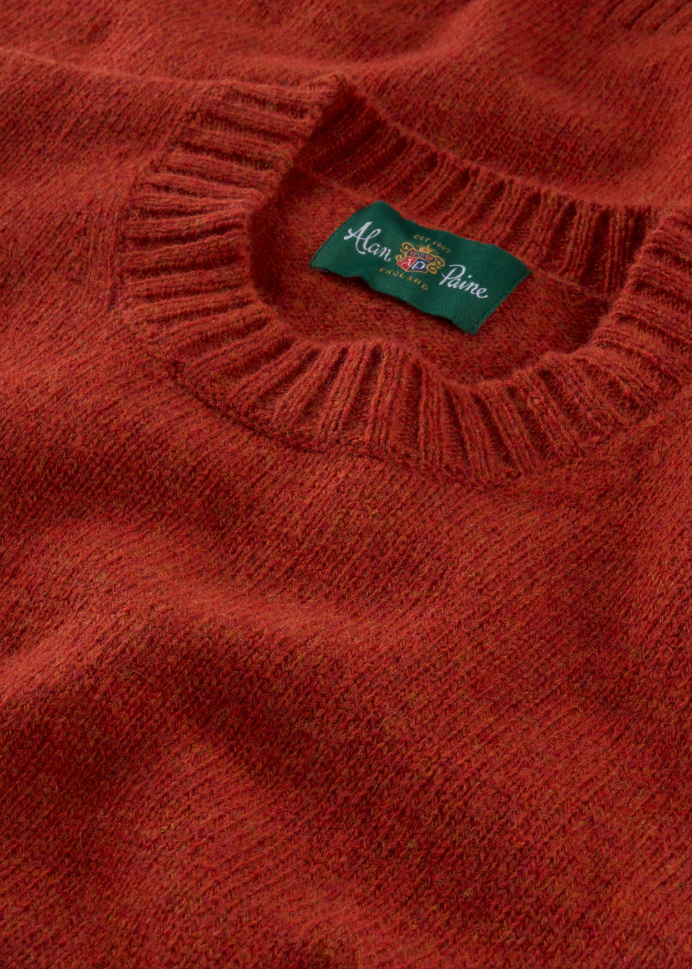 Men's Shetland Wool Crew Neck Jumper in Saffron