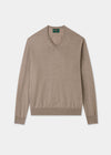 Beige sweater on a light gray background