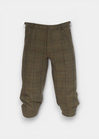 Rutland Men's Tweed Water Repellent Shooting Breeks in Dark Moss  -  Regular Fit