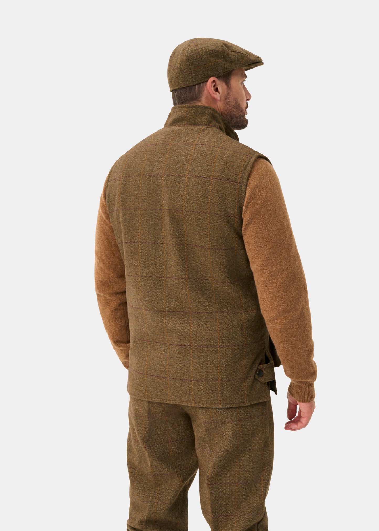 Rutland Men's Tweed Water Repellent Shooting Waistcoat in Birch -  Shooting Fit