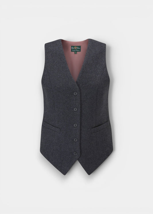 Surrey Ladies Tweed Water Repellant Waistcoat in Blue -  Regular Fit