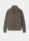 Men's Lambswool Jumper with Shawl Collar in Vole