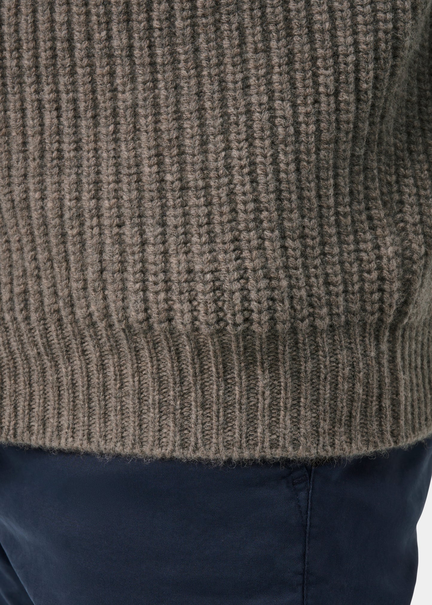 Usworth Men's Shawl Collar Lambswool Jumper In Vole - Regular Fit