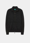 Ballater Lambswool Front Zip Mock Neck Jumper In Charcoal - Regular Fit